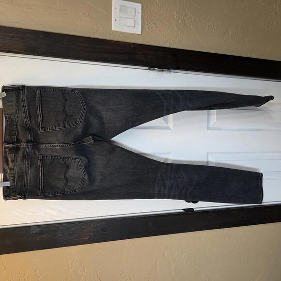 American Eagle Black Distressed Slim Taper Jeans 33X34 - Picture 3 of 9